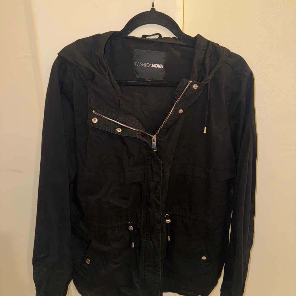 Fashion Nova Utility Jacket in Black